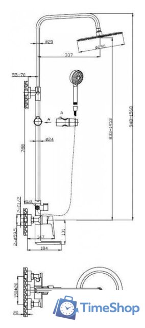 Душевая система  BelBagno Ancona ANCONA-VSCM-CRM - Изображение №2 — Интернет-магазин Time-Shop