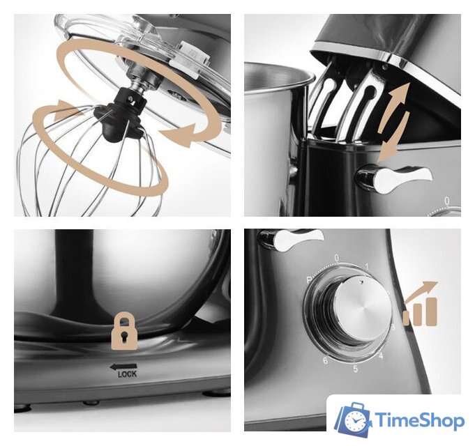 Кухонная машина Mozano Kitchen Assistent ROB-02 (серый) - Изображение №5 — Интернет-магазин Time-Shop