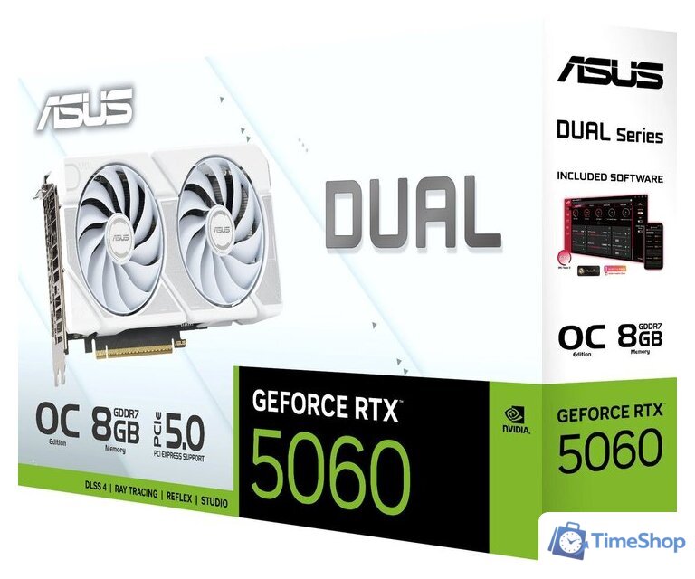Видеокарта ASUS Dual GeForce RTX 5060 8GB GDDR7 White OC Edition DUAL-RTX5060-O8G-WHITE - Изображение №11 — Интернет-магазин Time-Shop