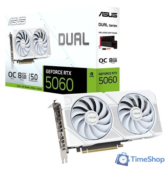 Видеокарта ASUS Dual GeForce RTX 5060 8GB GDDR7 White OC Edition DUAL-RTX5060-O8G-WHITE - Изображение №12 — Интернет-магазин Time-Shop