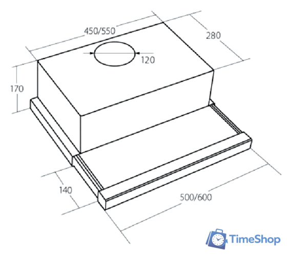 Кухонная вытяжка Akpo Light eco glass 60 WK-7 (черный) - Изображение №2 — Интернет-магазин Time-Shop