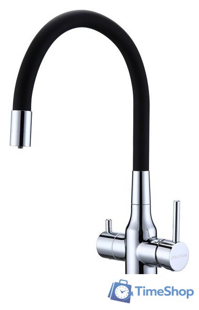 Смеситель Paulmark Salix Sa213419-NI (черный/никель) - Изображение №1 — Интернет-магазин Time-Shop