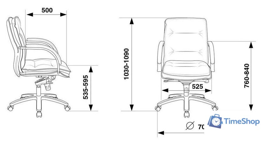 Офисное кресло Бюрократ T-9927SL-LOW (черный) - Изображение №10 — Интернет-магазин Time-Shop