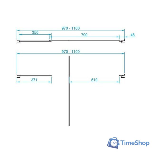 Душевая дверь RGW PA-02 41080200-11 100 (хром/прозрачное стекло) - Изображение №2 — Интернет-магазин Time-Shop