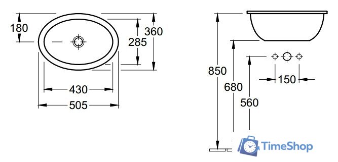 Умывальник Villeroy & Boch Loop & Friends 61551001 - Изображение №3 — Интернет-магазин Time-Shop