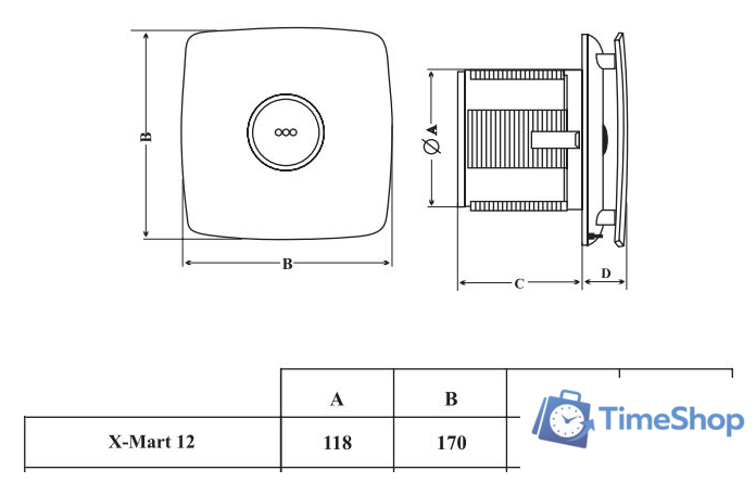 Осевой вентилятор CATA X-MART 12 Matic - Изображение №6 — Интернет-магазин Time-Shop