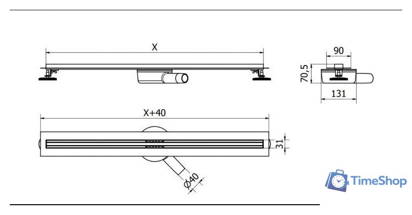 Трап/канал Mexen Flat MEX-1041060 - Изображение №6 — Интернет-магазин Time-Shop