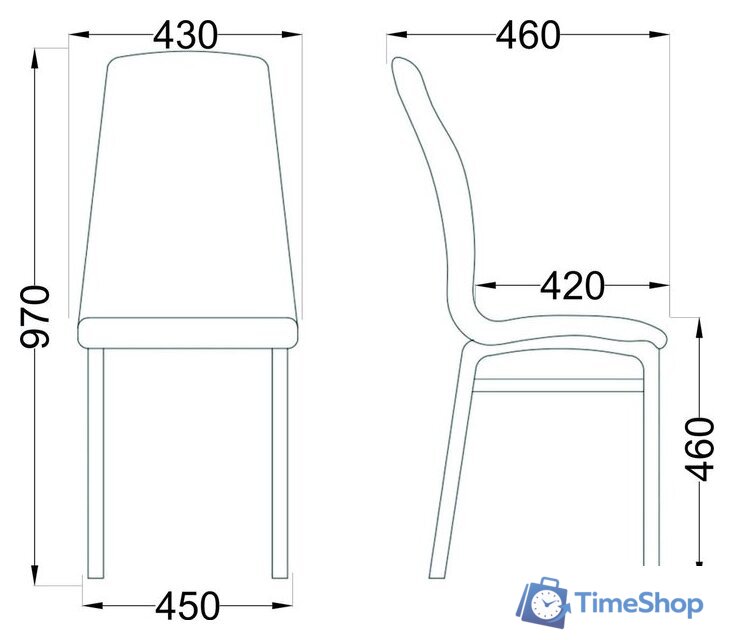 Стул AksHome Adele (экокожа, кремовый APU-003/хром) - Изображение №2 — Интернет-магазин Time-Shop