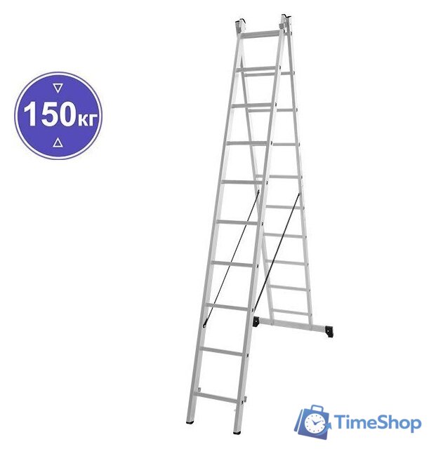 Лестница-стремянка Новая высота NV 122 алюминиевая двухсекционная 2x10 ступеней - Изображение №1 — Интернет-магазин Time-Shop