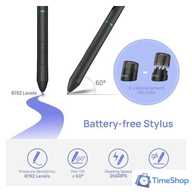 Графический планшет Parblo Intangbo M (сиреневый) - Изображение №7 — Интернет-магазин Time-Shop