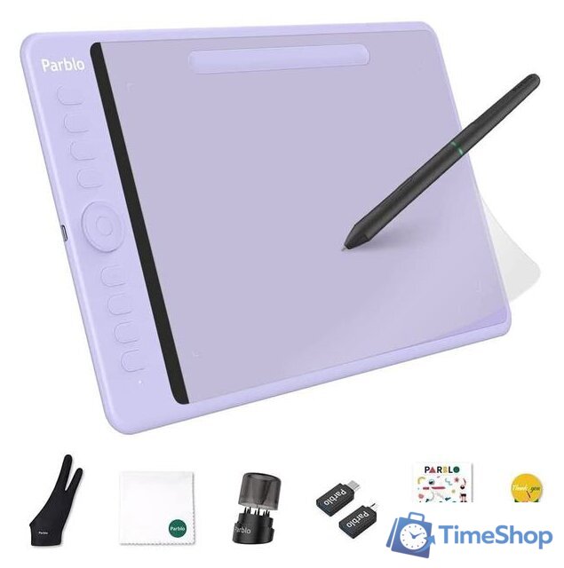 Графический планшет Parblo Intangbo M (сиреневый) - Изображение №4 — Интернет-магазин Time-Shop