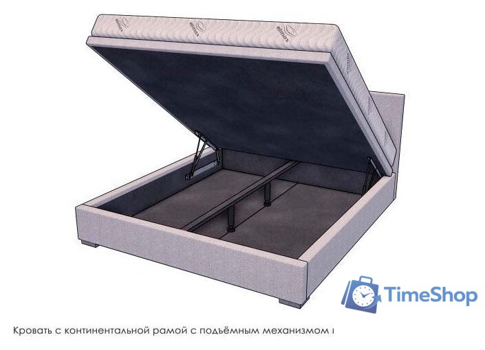 Кровать Elmax Неаполь 180x200 с ПМ Газ-лифт Континентальная рама (Glory 19) - Изображение №3 — Интернет-магазин Time-Shop