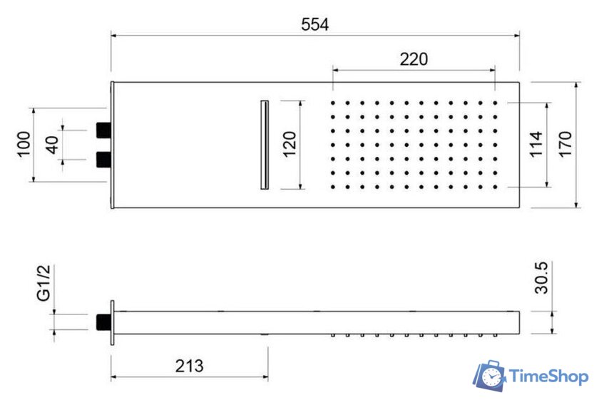 Душевая лейка Aquatek AQ2085CR - Изображение №2 — Интернет-магазин Time-Shop