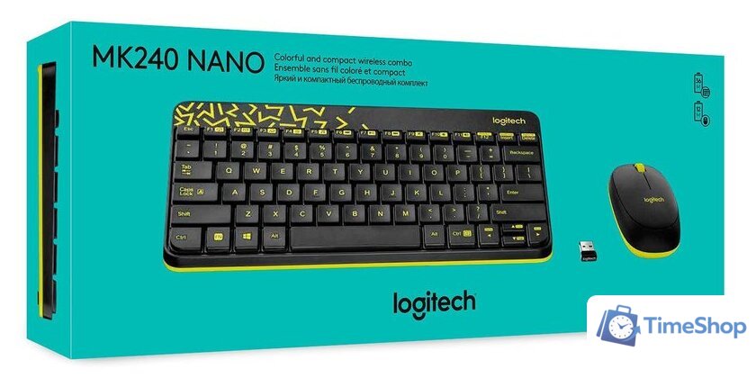 Офисный набор Logitech MK240 Nano 920-008198 (черный) - Изображение №8 — Интернет-магазин Time-Shop