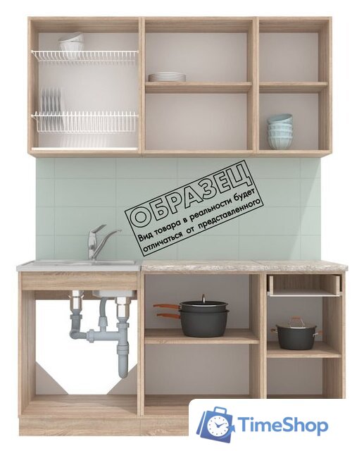 Готовая кухня Интерлиния Мила 16-60 (персидский жемчуг/персидский жемчуг/травертин серый) - Изображение №5 — Интернет-магазин Time-Shop