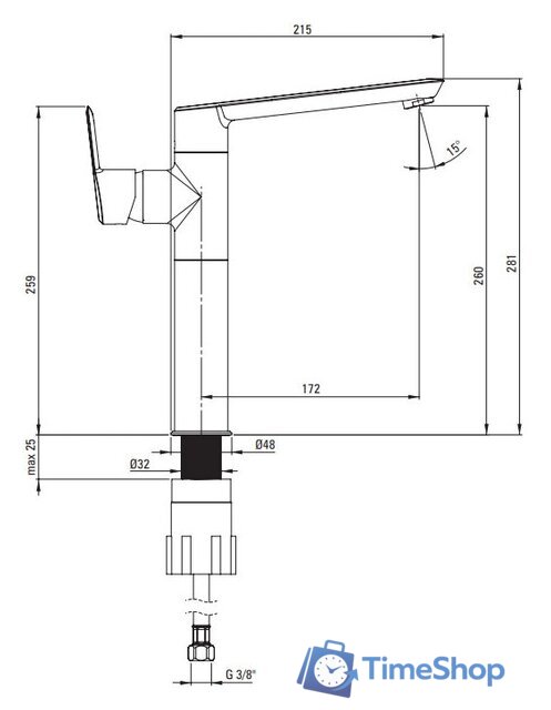 Смеситель Deante Arnika BQA R20K (золото) - Изображение №5 — Интернет-магазин Time-Shop