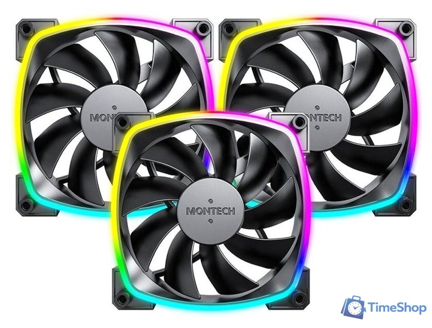 Комплект вентиляторов для корпуса Montech AX120 PWM 3 IN 1 (черный) - Изображение №1 — Интернет-магазин Time-Shop