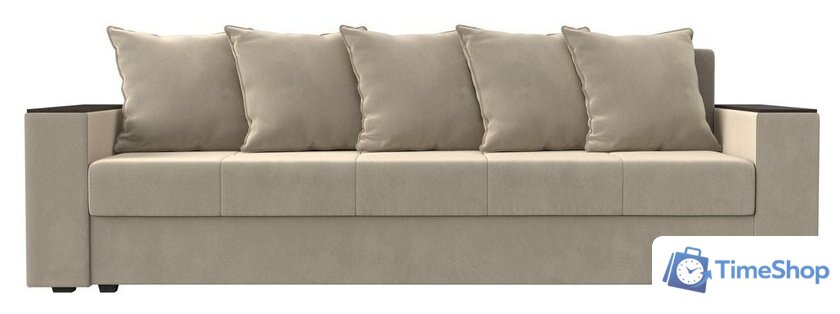 Диван Лига диванов Дубай Лайт полки справа 114346 (микровельвет бежевый) - Изображение №2 — Интернет-магазин Time-Shop