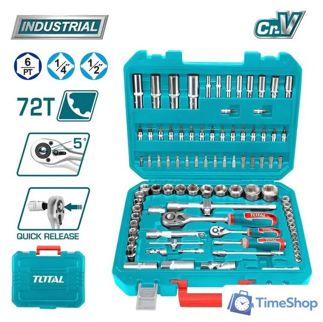 Универсальный набор инструментов Total THT421942 (94 предмета) - Изображение №1 — Интернет-магазин Time-Shop