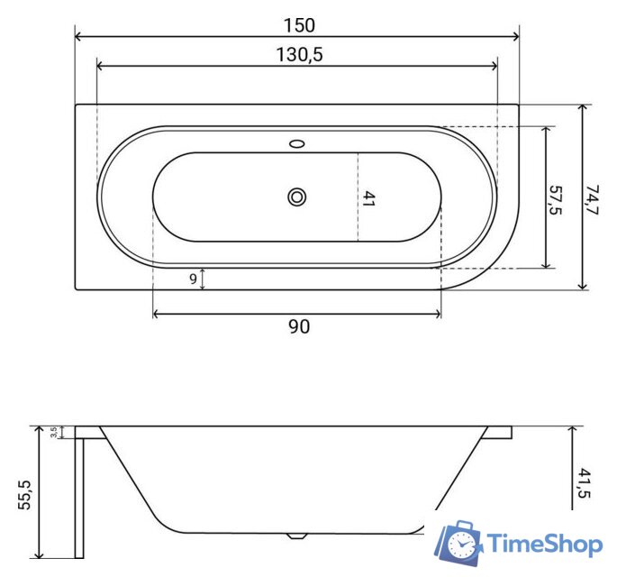 Ванна Lauter Bliss 150х75 L 21201051L - Изображение №28 — Интернет-магазин Time-Shop