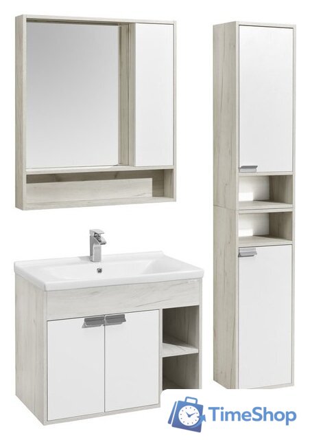  Акватон Тумба под умывальник Флай 80 1A237401FAX10 (дуб белый/дуб крафт) - Изображение №5 — Интернет-магазин Time-Shop