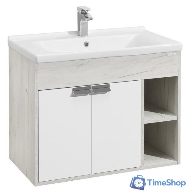  Акватон Тумба под умывальник Флай 80 1A237401FAX10 (дуб белый/дуб крафт) - Изображение №1 — Интернет-магазин Time-Shop