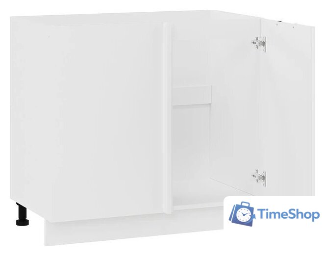 Шкаф навесной Трия Гренада 1Н9У угловой с одной дверью (белый/холст белый) - Изображение №2 — Интернет-магазин Time-Shop