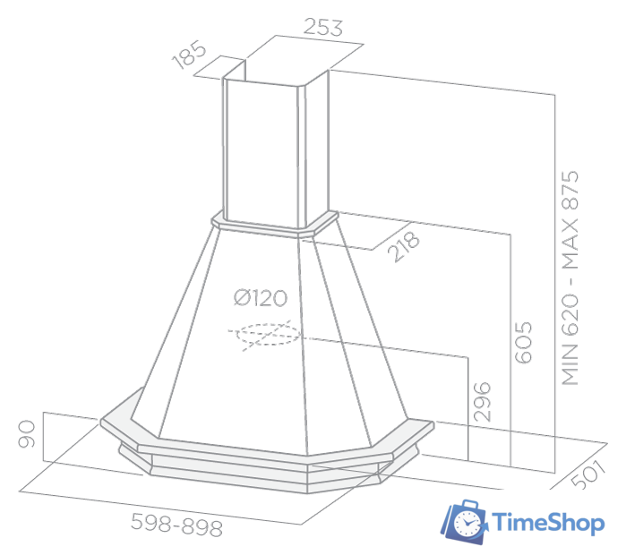 Кухонная вытяжка Elica Emerald WH/A/90 T.Grezzo - Изображение №4 — Интернет-магазин Time-Shop