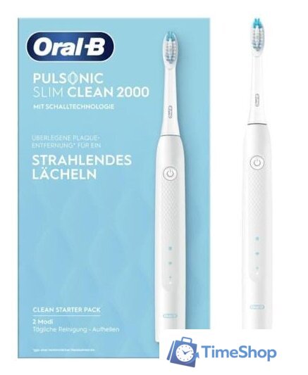 Электрическая зубная щетка Oral-B Pulsonic Slim Clean 2000 (белый) - Изображение №1 — Интернет-магазин Time-Shop