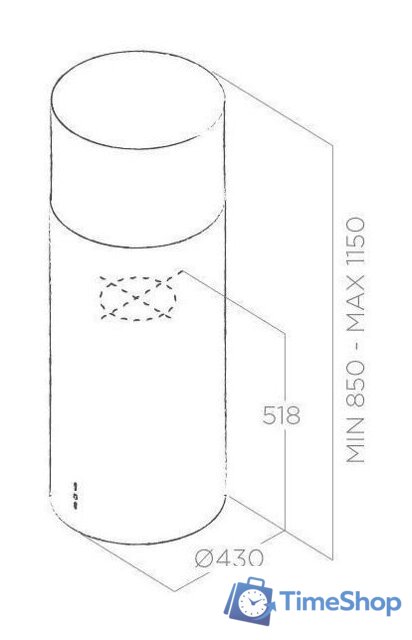 Кухонная вытяжка Elica Tube Pro Island IX/A/43 - Изображение №3 — Интернет-магазин Time-Shop