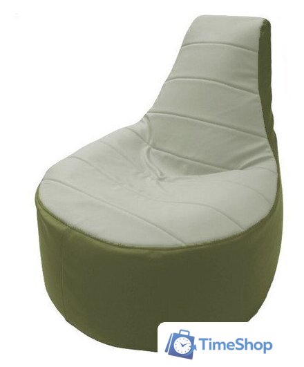 Кресло-мешок Flagman Трон Т1.3-28 (белый/оливковый) - Изображение №1 — Интернет-магазин Time-Shop