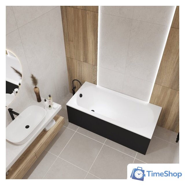 Ванна Lauter Haven 160x75 21202006 (с ножками, лицевым черным и торцевым экраном) - Изображение №10 — Интернет-магазин Time-Shop