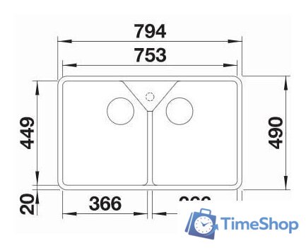 Кухонная мойка Blanco Villae Farmhouse Double (белый) - Изображение №2 — Интернет-магазин Time-Shop