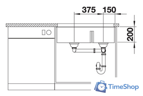 Кухонная мойка Blanco Subline 430/270-U (темная скала) 523152 - Изображение №4 — Интернет-магазин Time-Shop