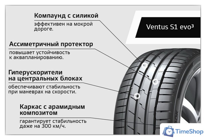 Летние шины Hankook Ventus S1 evo3 K127 235/50R18 101Y - Изображение №2 — Интернет-магазин Time-Shop
