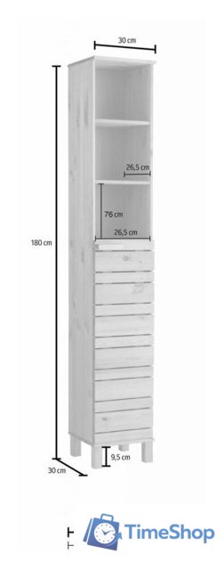  Диприз Шкаф-пенал для ванной Джосси Д.7155-12.02 (бейц/масло Отто 1) - Изображение №3 — Интернет-магазин Time-Shop