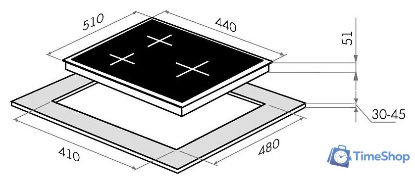 Варочная панель MAUNFELD EGHG.43.33CB/G - Изображение №2 — Интернет-магазин Time-Shop