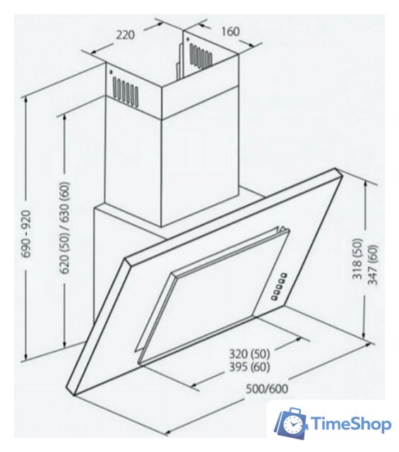 Кухонная вытяжка Akpo Optima Eco 50 WK-4 (черный) - Изображение №3 — Интернет-магазин Time-Shop