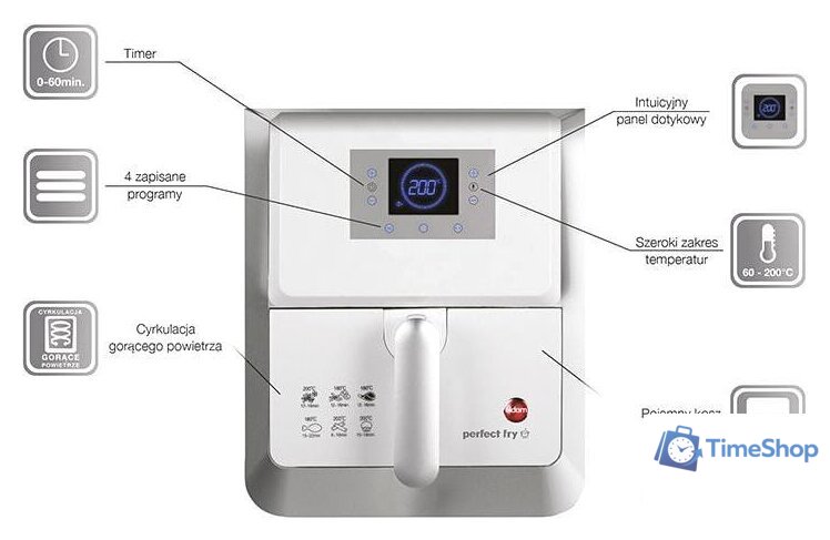 Аэрогриль (аэрофритюрница) Eldom MFC1000 - Изображение №3 — Интернет-магазин Time-Shop