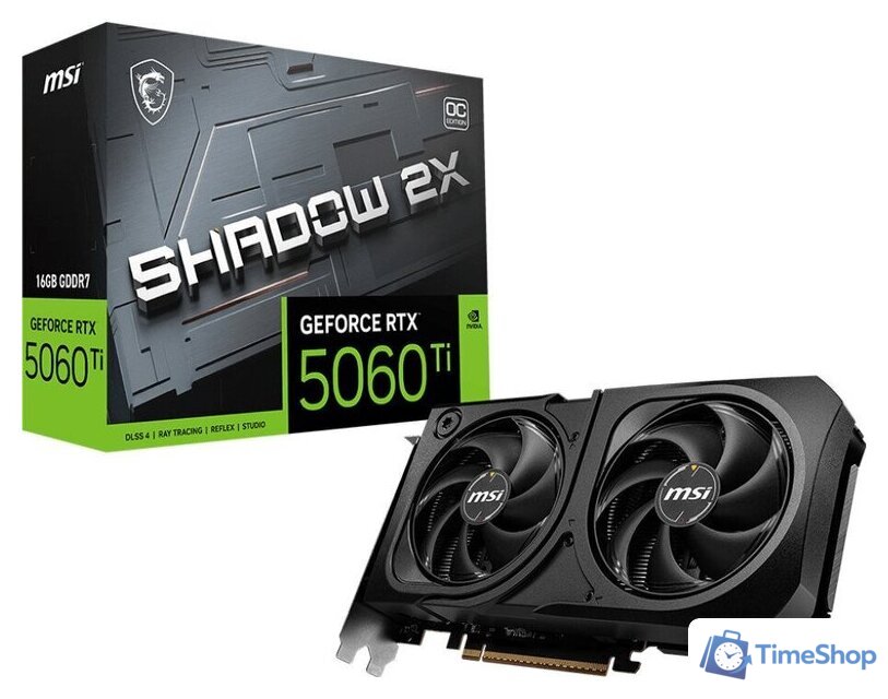 Видеокарта MSI GeForce RTX 5060 Ti 16G Shadow 2X OC Plus - Изображение №5 — Интернет-магазин Time-Shop
