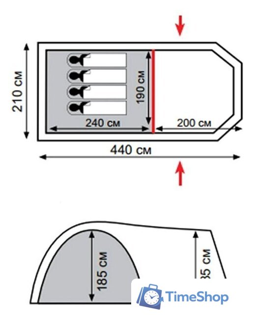 Кемпинговая палатка Totem Catawba 4 V2 - Изображение №2 — Интернет-магазин Time-Shop