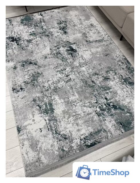 Ковер для жилой комнаты Radjab Carpet Амаль Прямоугольник 0901A 13578 (2x2.9, Grey/D.Green) - Изображение №4 — Интернет-магазин Time-Shop