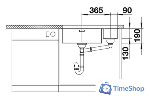 Кухонная мойка Blanco Andano 500/180-U (правая, без клапана-автомата) - Изображение №5 — Интернет-магазин Time-Shop