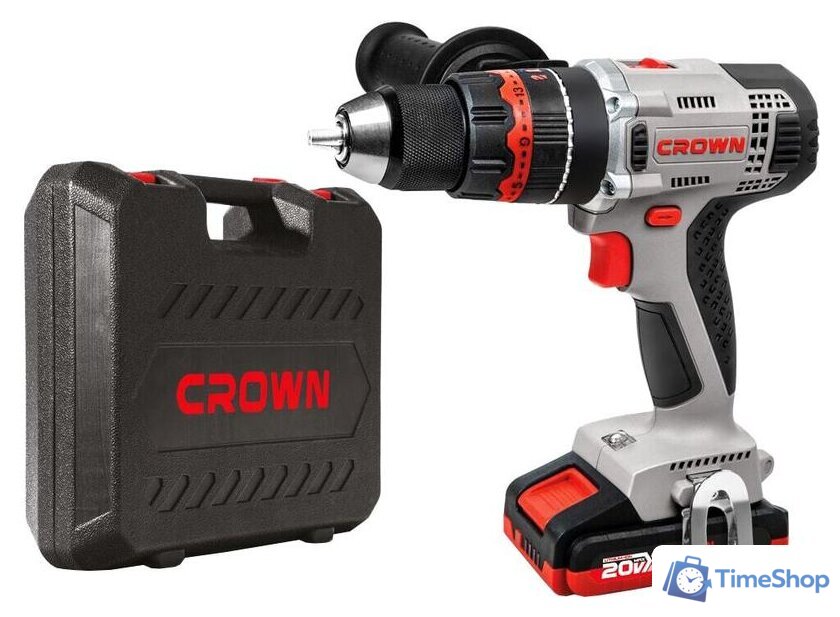 Ударная дрель-шуруповерт Crown CT21075HMX-2 BMC (с 2-мя АКБ, кейс) - Изображение №1 — Интернет-магазин Time-Shop