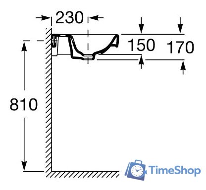 Умывальник Roca Debba 55x44 [32799500Y] - Изображение №8 — Интернет-магазин Time-Shop