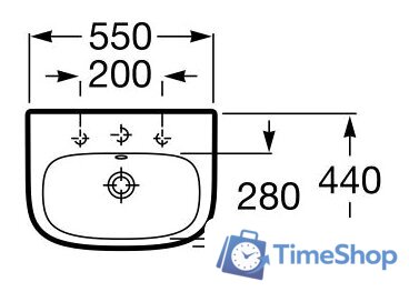 Умывальник Roca Debba 55x44 [32799500Y] - Изображение №6 — Интернет-магазин Time-Shop