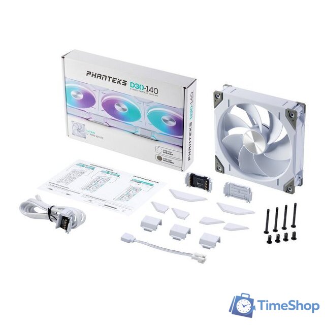 Вентилятор для корпуса Phanteks D30-140 D-RGB Reversed White PH-F140D30R_DRGB_PWM_WT01 - Изображение №6 — Интернет-магазин Time-Shop