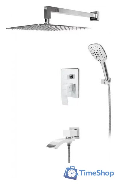 Душевая система  Hansberge H6077 (белый хром) - Изображение №1 — Интернет-магазин Time-Shop