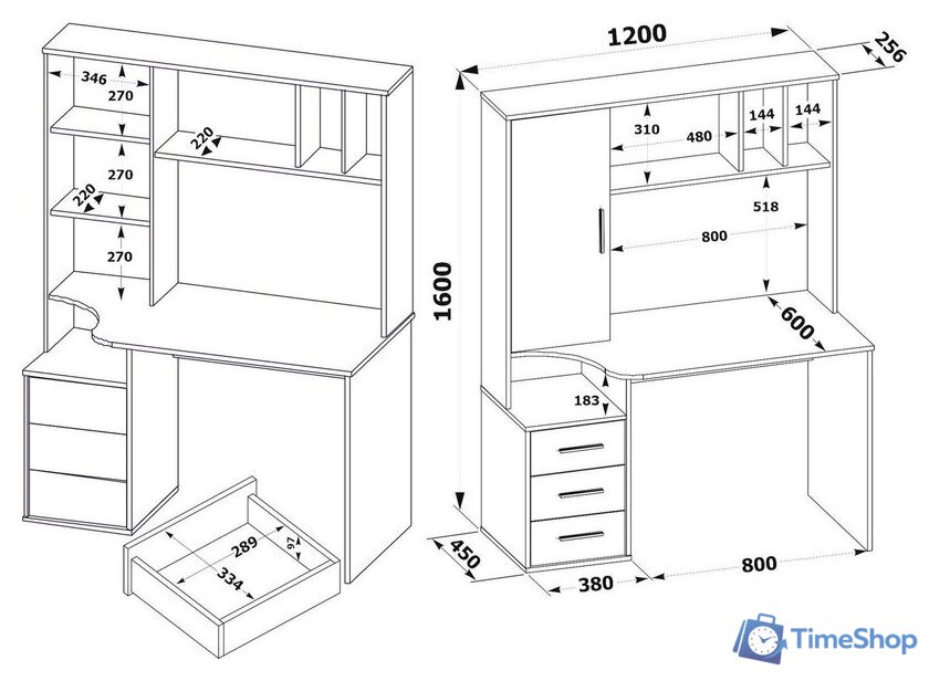 Стол Сокол КСТ-16 (бетон/белый) - Изображение №5 — Интернет-магазин Time-Shop