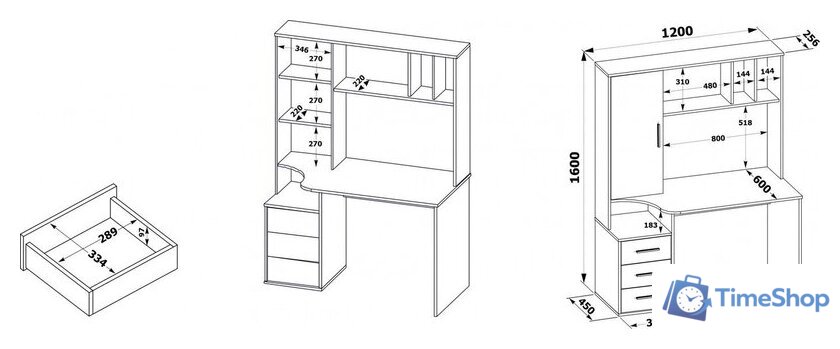 Стол Сокол КСТ-16 (бетон/белый) - Изображение №6 — Интернет-магазин Time-Shop